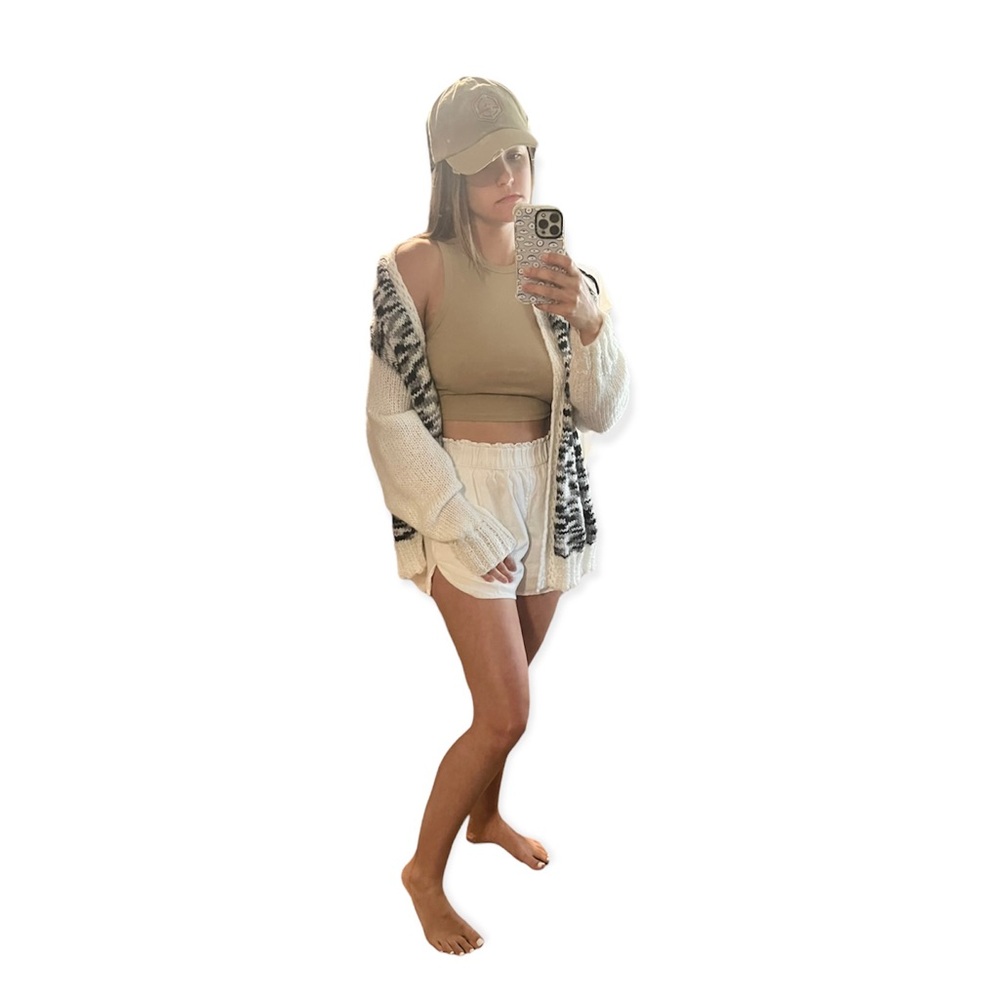 Hand Knit/Crochet Neutral Grandpa/Grandma Cardigan